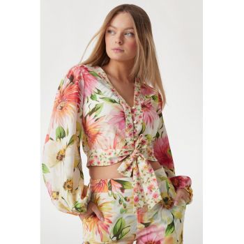 Camasa crop cu model floral