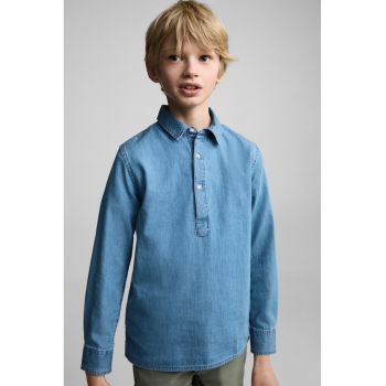 Camasa din denim cu guler polo