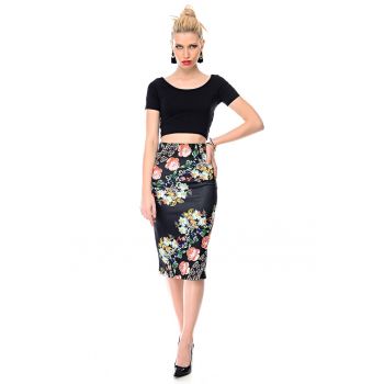 Fusta creion cu model floral