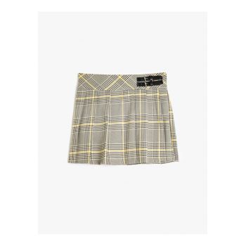 Fusta mini cu model uni si catarame laterale