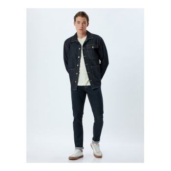 Jacheta din denim cu buzunare multiple de firma originala