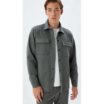 Jacheta regular fit cu capse