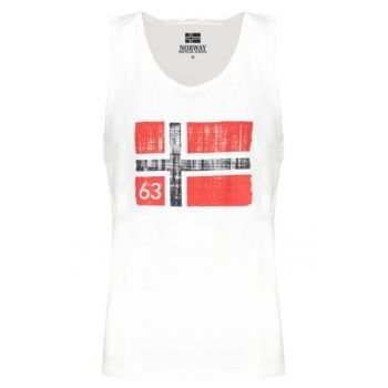 Maiou barbati - cu imprimeu cu logo - Regular fit -  Alb