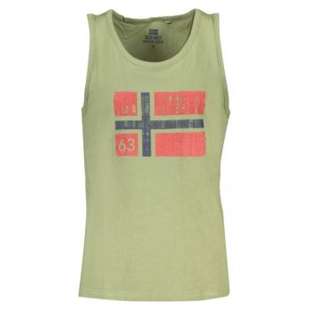 Maiou barbati - cu imprimeu cu logo - Regular fit -  Verde
