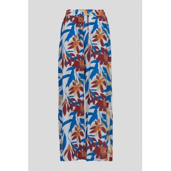 Pantaloni cu croiala ampla si talie inalta Poppy