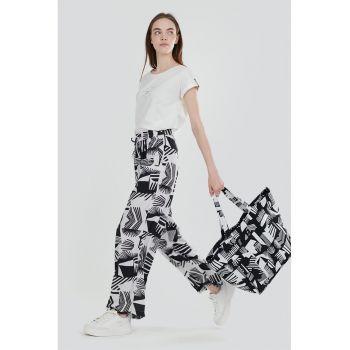 Pantaloni cu croiala ampla si talie inalta Poppy