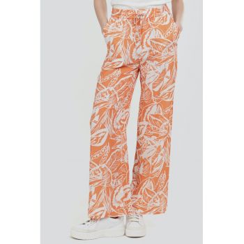 Pantaloni cu croiala ampla si talie inalta Poppy