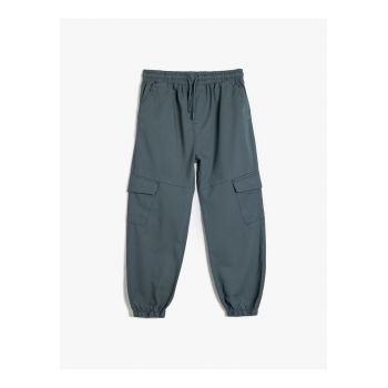 Pantaloni de trening cargo cu snur