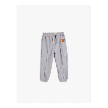 Pantaloni de trening din amestec de bumbac cu cusaturi frontale