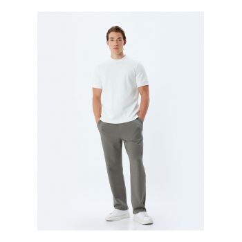 Pantaloni drepti din amestec de bumbac