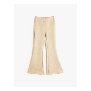 Pantaloni evazati cu model uni