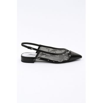 Pantofi slingback cu varf ascutit de piele