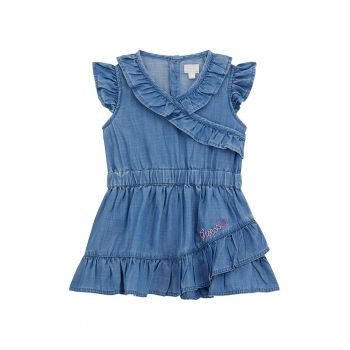 Rochie din lyocell cu volane si croiala A