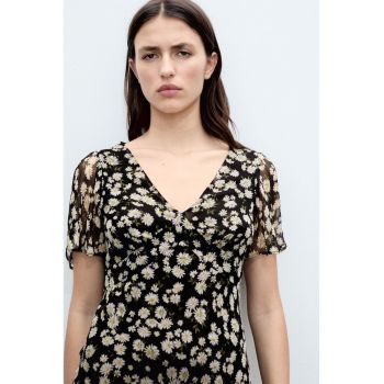 Rochie florala cu decolteu in V