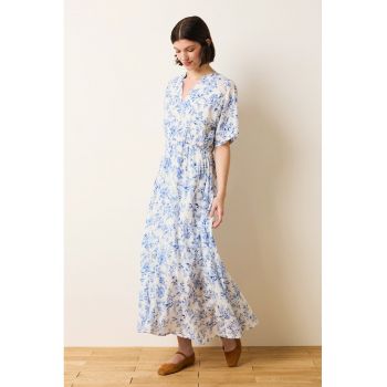 Rochie maxi cu maneci kimono