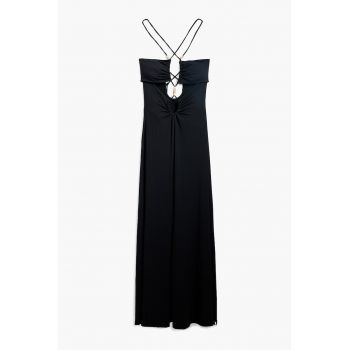 Rochie midi cu decupaje frontale