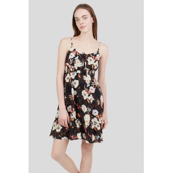 Rochie scurta evazata cu model tropical Sarah II