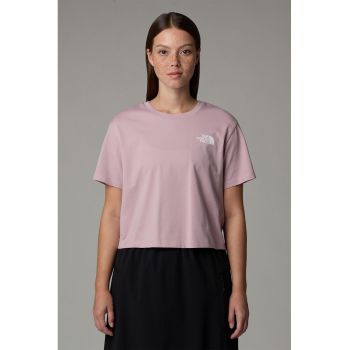 Tricou crop cu imprimeu logo