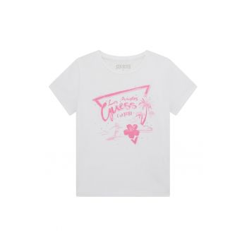 Tricou cu decolteu la baza gatului si imprimeu logo