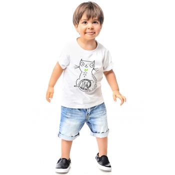 Tricou cu imprimeu pisica
