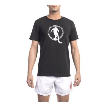 Tricou cu imprimeu si decolteu la baza gatului
