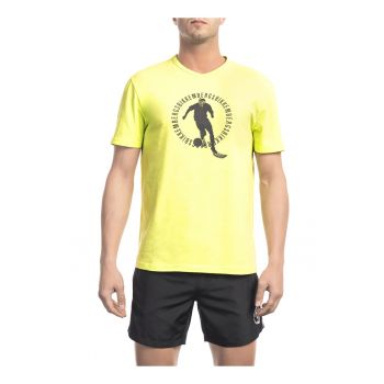 Tricou cu imprimeu si decolteu la baza gatului