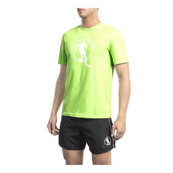 Tricou cu imprimeu si decolteu la baza gatului
