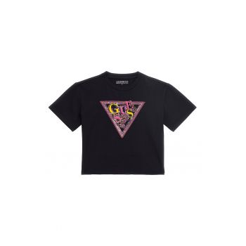 Tricou din amestec de bumbac cu aplicatii cu paiete
