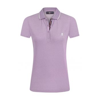 Tricou din amestec de bumbac cu fenta cu nasturi
