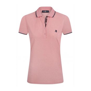 Tricou din amestec de bumbac cu fenta cu nasturi