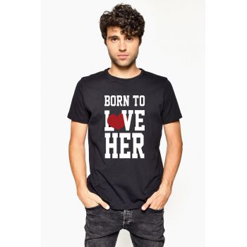 Tricou din bumbac cu imprimeu text