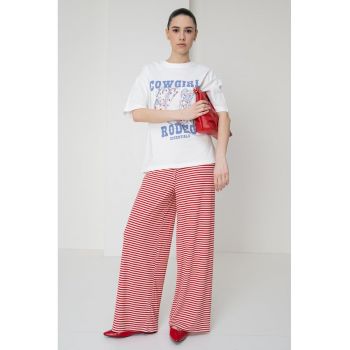 Tricou din bumbac cu imprimeu text
