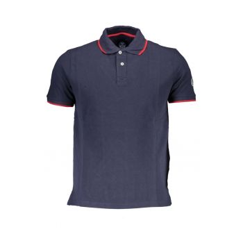 Tricou polo barbati cu logo pe guler si maneca stanga - Regular Fit -