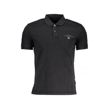 Tricou polo barbati - cu mini logo brodat - Regular fit - Negru