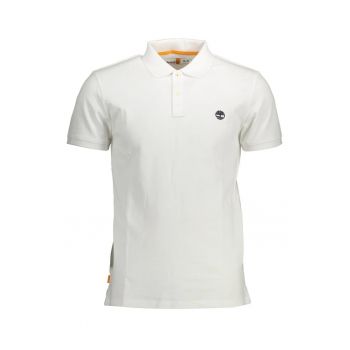 Tricou polo barbati - cu mini logo brodat - Slim fit - Alb