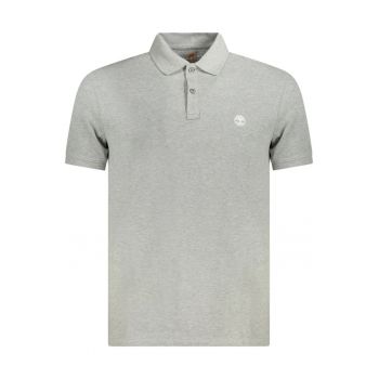 Tricou polo barbati - cu mini logo brodat - Slim fit - Gri