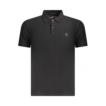 Tricou polo barbati - cu mini logo brodat - Slim fit - Negru