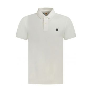 Tricou polo Millers River Pique barbati - cu logo brodat - Regular fit - Alb