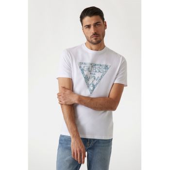 Tricou slim fit cu imprimeu logo