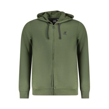 U.S. Grand POLO hanorac barbati cu fermoar si gluga  - logo brodat - cu buzunare - verde