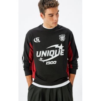 Bluza de trening din amestec de bumbac cu model grafic