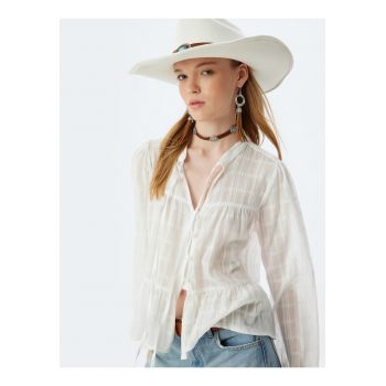 Bluza transparenta din bumbac