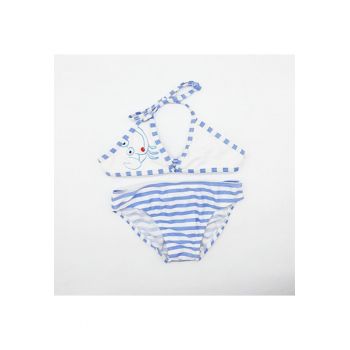 Costum de baie fetite -  cu dungi - 61429 - Albastru