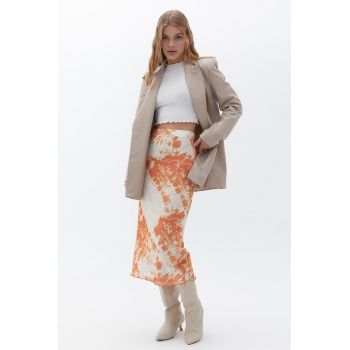 Fusta midi cu model tie-dye