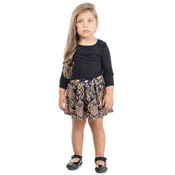 Fusta mini plisata cu model
