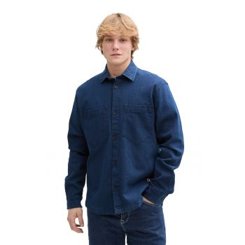 Jacheta-camasa din denim cu buzunare pe piept