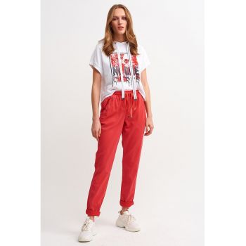 Pantaloni conici cu talie inalta