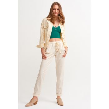 Pantaloni conici cu talie inalta