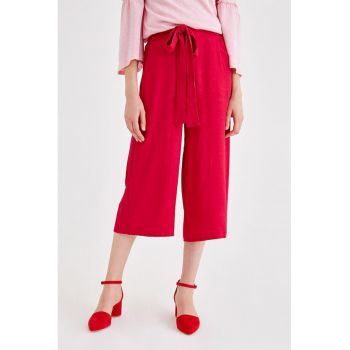 Pantaloni culotte cu talie inalta