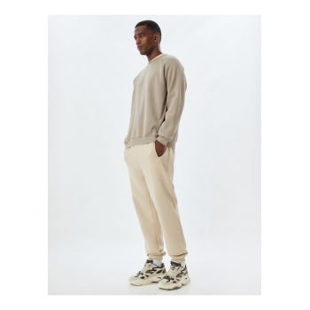 Pantaloni de trening din amestec de bumbac cu snur
